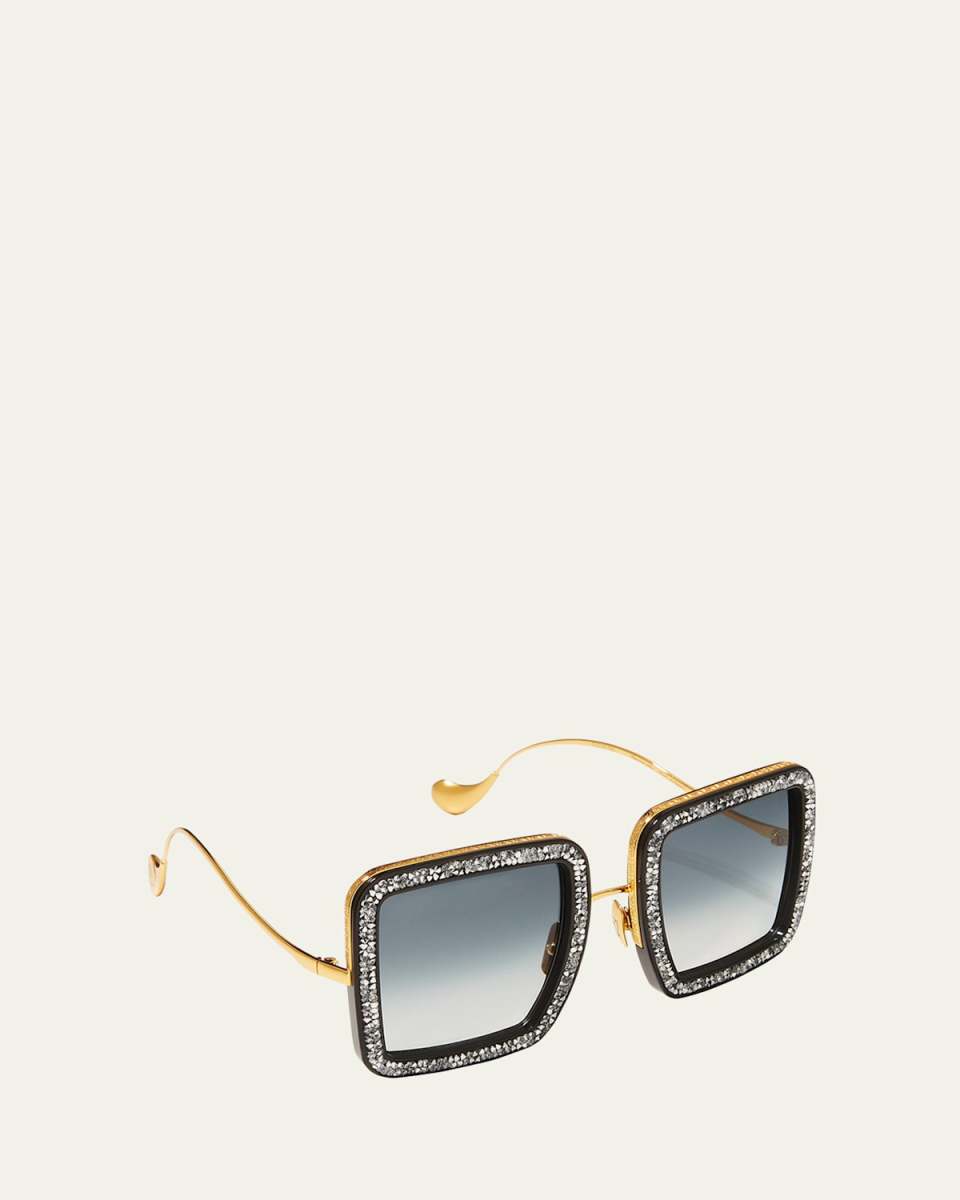 Beaming Sky Swarovski Square Acetate Sunglasses